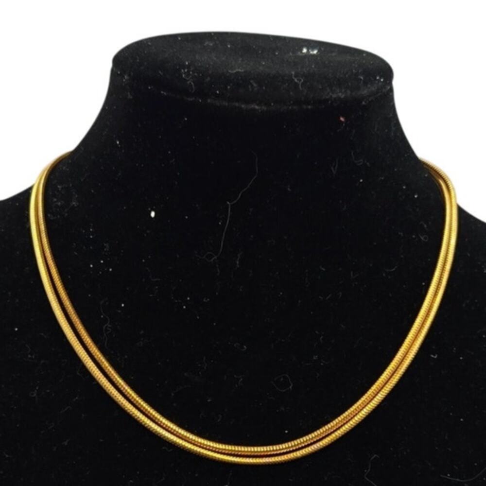Vintage Gold Thick Foxtail Chain Long Necklace (for Layering) [J7]